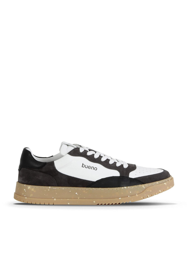 White Black Leather Men's Sports Shoes 16Ma8242