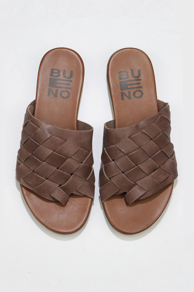 Gray Leather Women's Flip Flops 01Wq0501