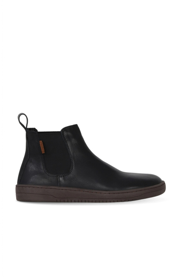 Black Leather Women's Flat Boots 01Wf1804