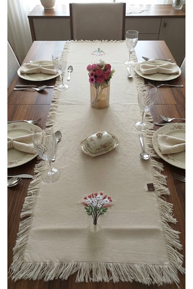 Buldan Cendere Fabric Authentic Embroidered 45X145 cm Runner