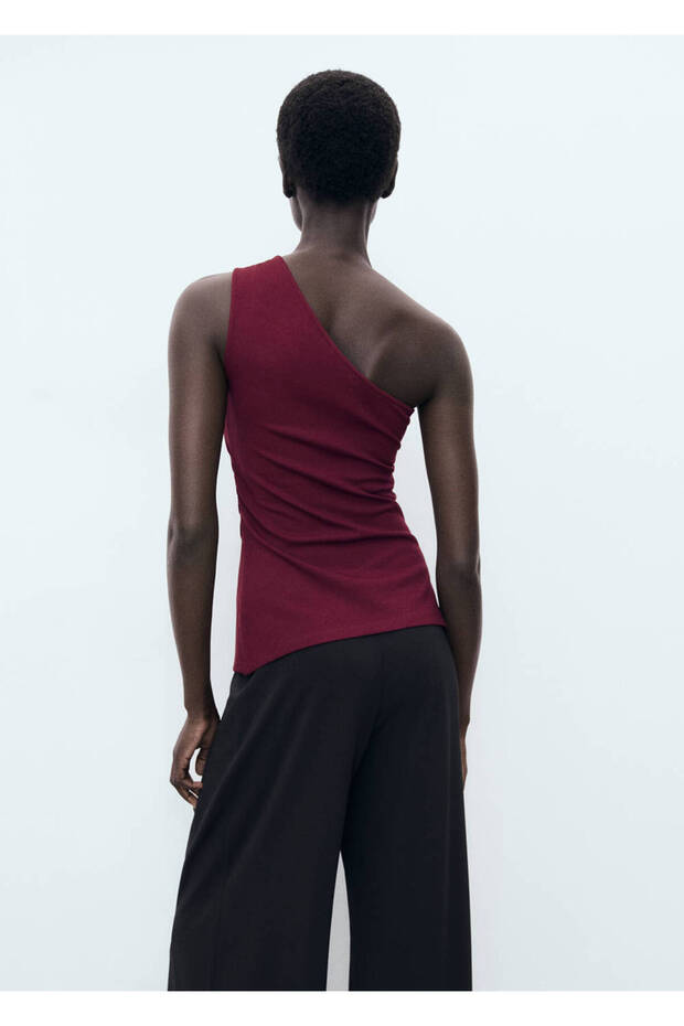 Drape Asymmetrical Blouse - 4