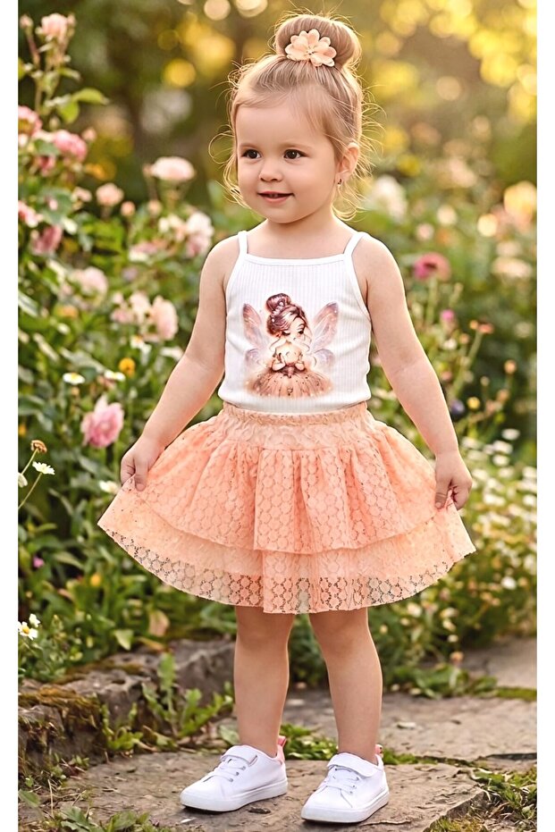 Girl's Princess Tutu Skirt and Strap Bodysuit Summer 2-Piece Set