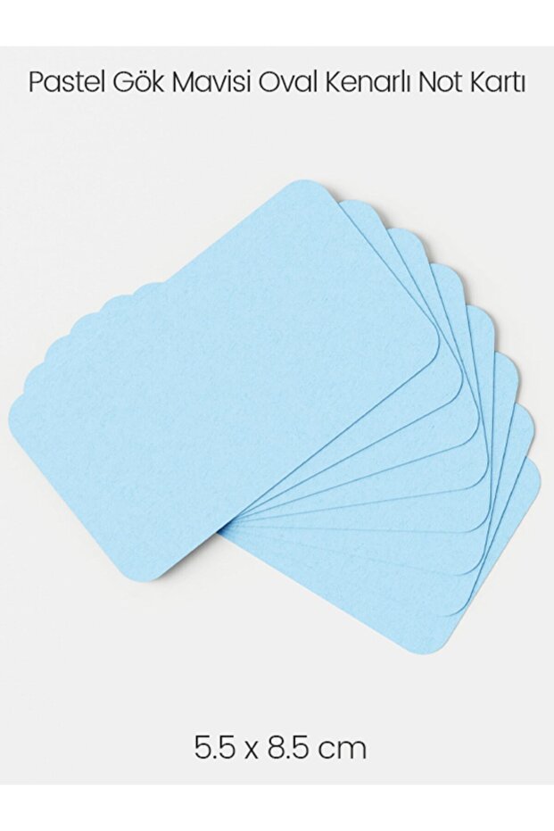 Note Card Word Label Pastel Blue 100 Pieces with Special Oval Cut
