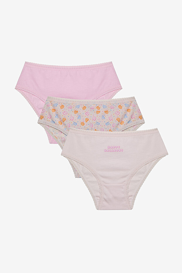 Girl's Happy Balloons 3-Piece Multicolor Slip Panties