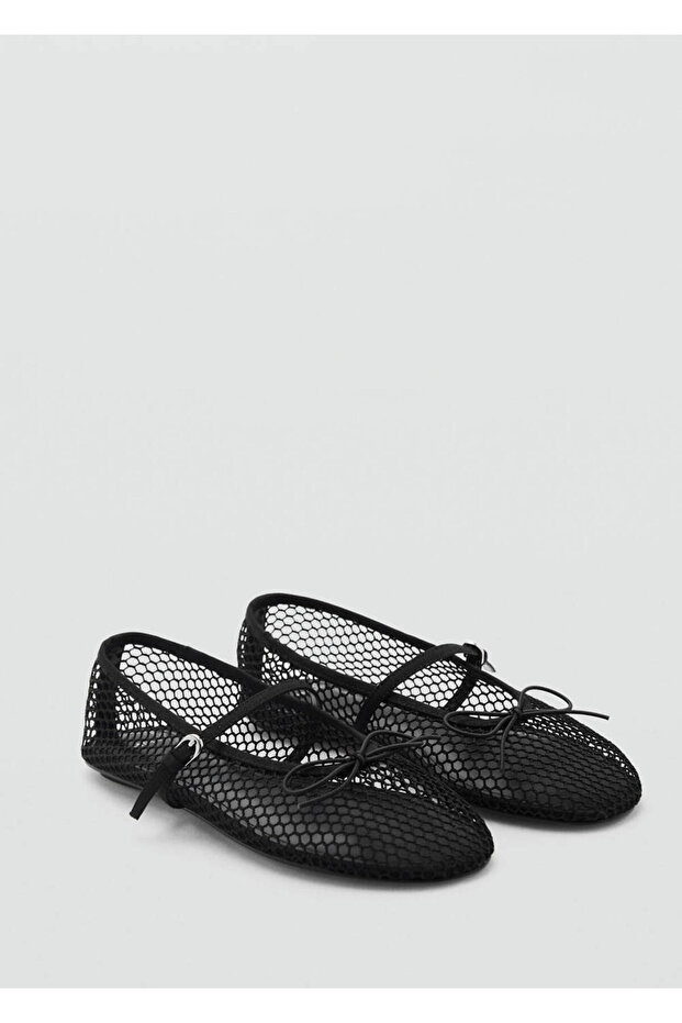 Buckle Strap Mesh Ballerinas