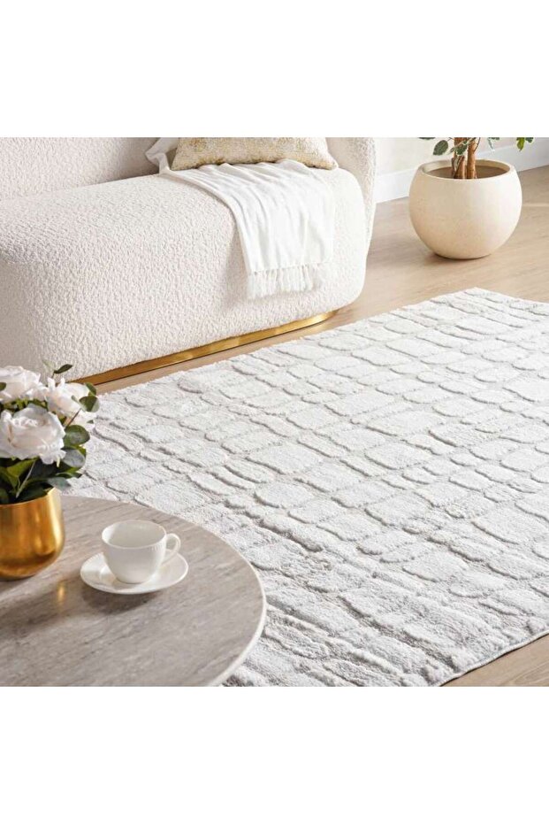 Lotus Textured Rug 240x360cm - Silver