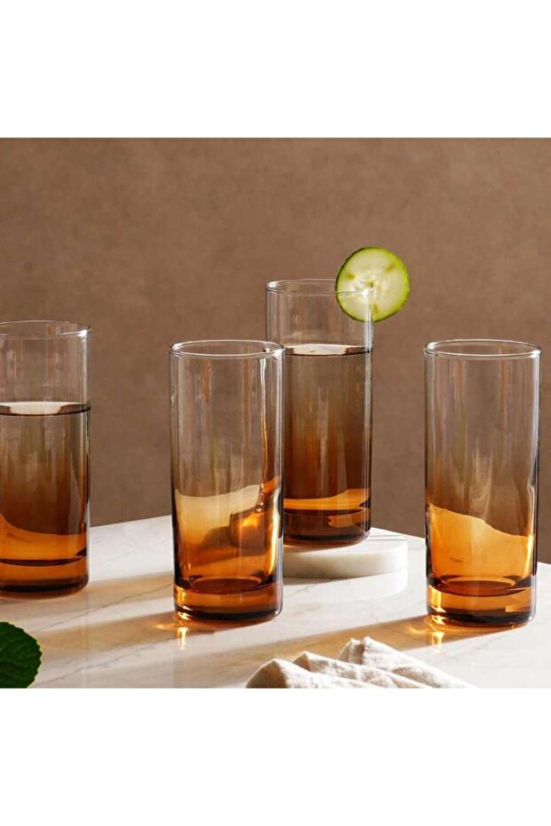 Beatriz 4-Piece Highball Glass Set 340Ml -Amber