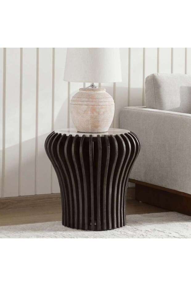 Versa End Table Marble - Walnut - 1