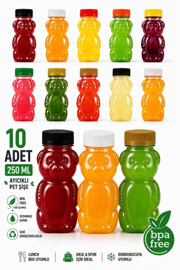 Bearish Pet Bottle School Picnic Juice Smoothie Detox Ginger Transparent Plastic Empty Beverage Leakproof