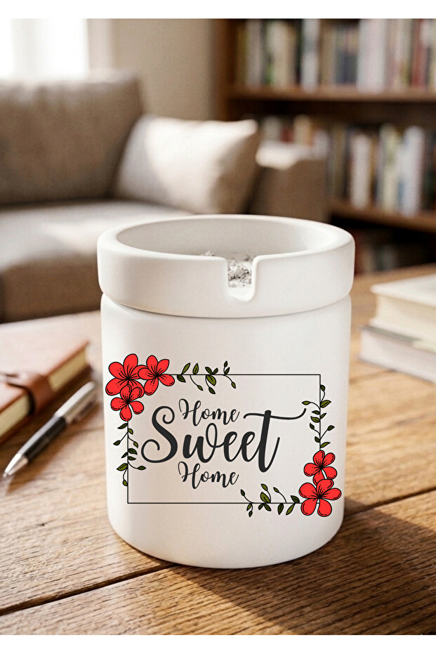 Home Sweet Home Minimalist Home Design Printed Ceramic Ashtray Decorative Odorless Ash Tray