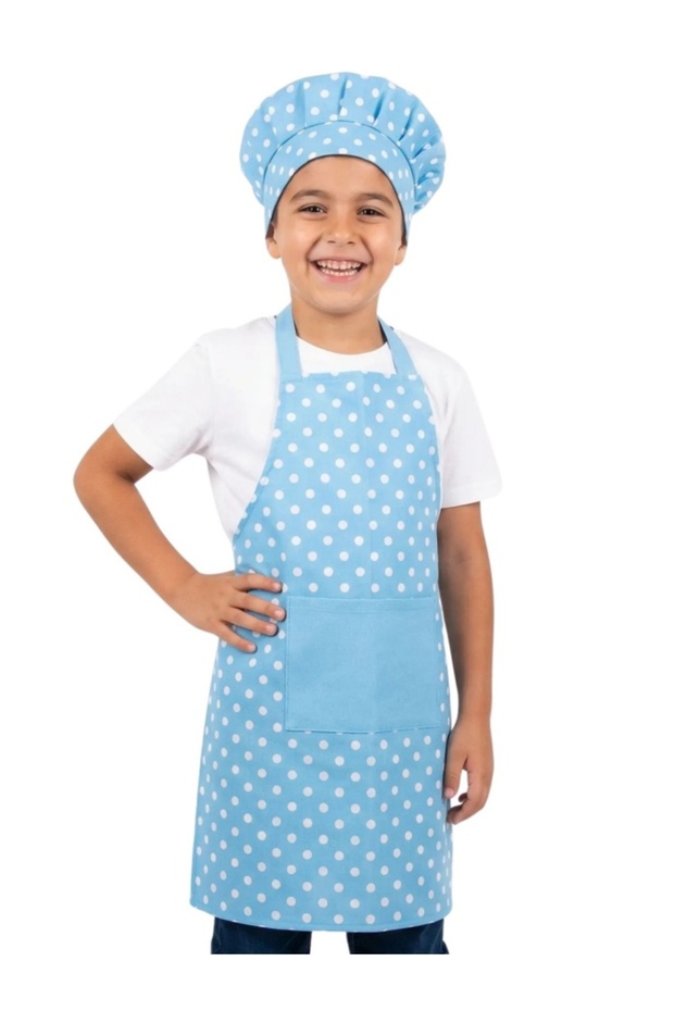 مريلة طهي وقبعة منقطة