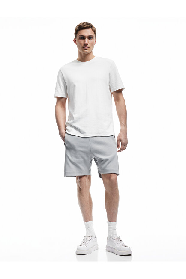Pocketed Cotton Lace-Up Short Shorts with Stitching Detail