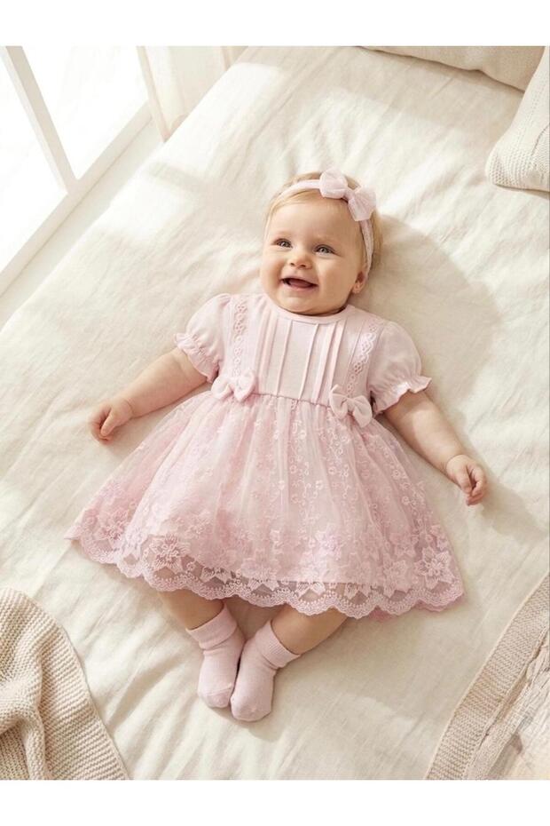 Baby Girl Christening Dress Summer Bandana Lace Newborn Hospital Discharge Wedding Dress Evening Gown 4011
