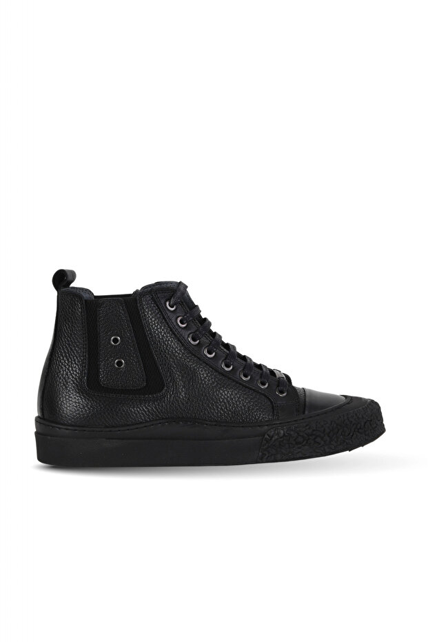 Black Safari/Flotter Leather Men's Flat Boots 34Mb25804