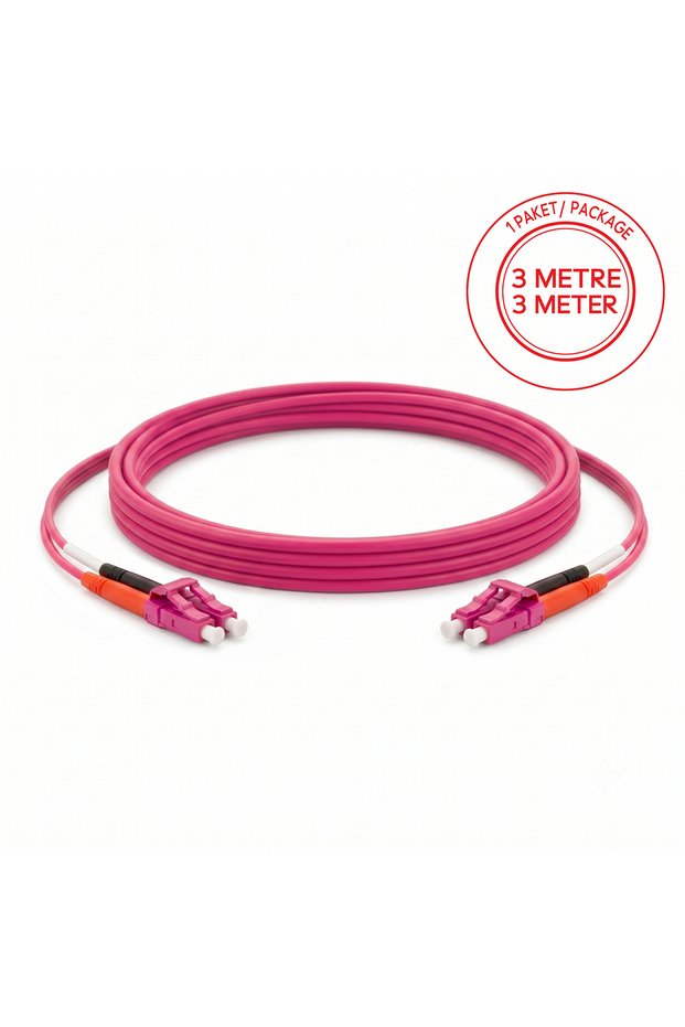 Lc/Pc-Lc/Pc Multimode Om4 Duplex 3 Meters Fiber Patch Cord