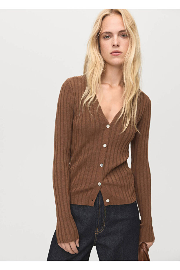 Corded woven cardigan