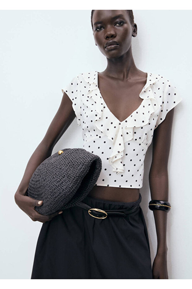 Ruffled Polka Dot Blouse