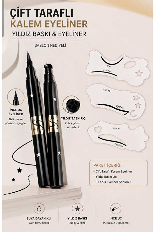 Double Ended Star Eyeliner Patterned Gouache