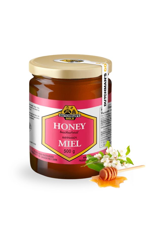 Buckwheat Liquid Honey 500g – 100% Pure Canadian, Natural, Rich Flavor, Great for Cooking & Health