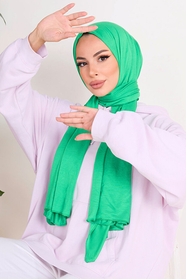 شال نسائي قطن ممشط أخضر - وسط عادي، موديل 23353