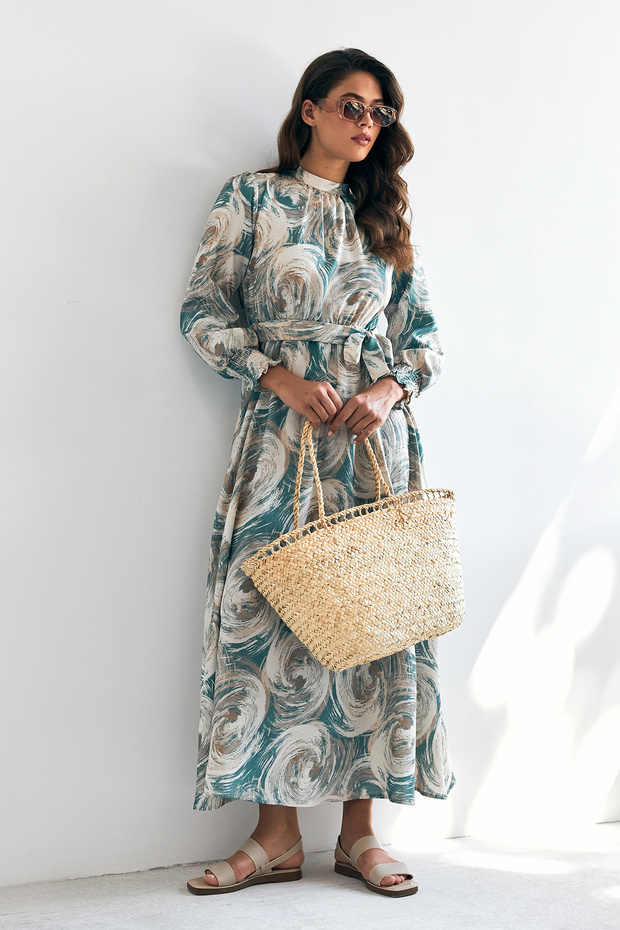 Rabella Patterned Dress - Mint - 3