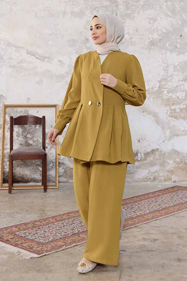 Linda Jacket Trousers Set - Oil Green