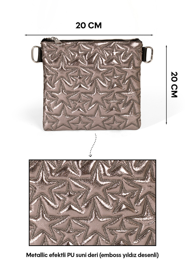 Star Pattern Crossbody Bag Platinum - 3