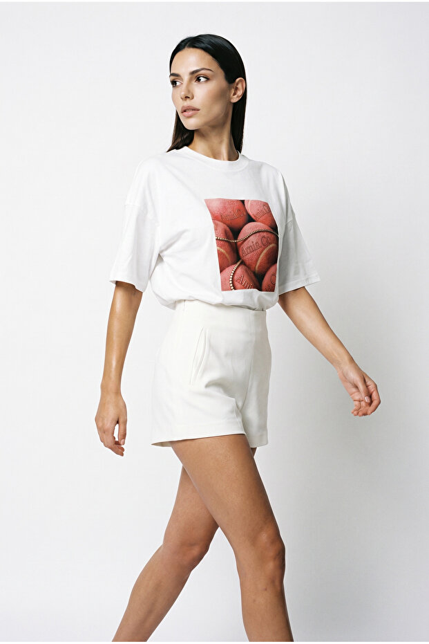 Crew Neck Graphic Printed Women's T-Shirt