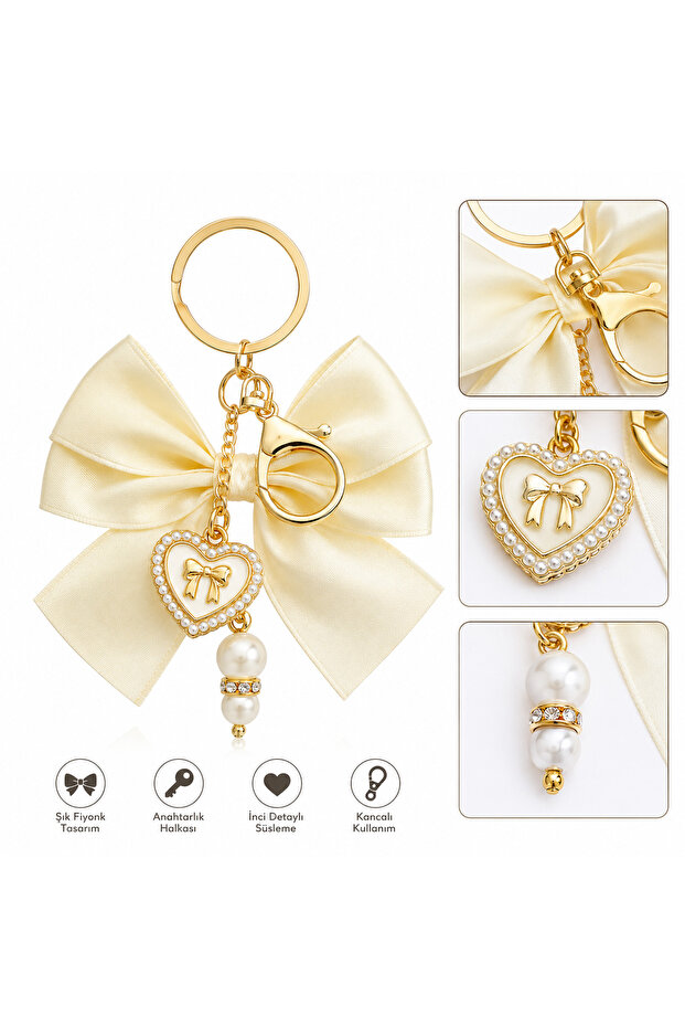 Luxury Stone Ribbon Luck Keychain & Bag Ornament Charm Gift