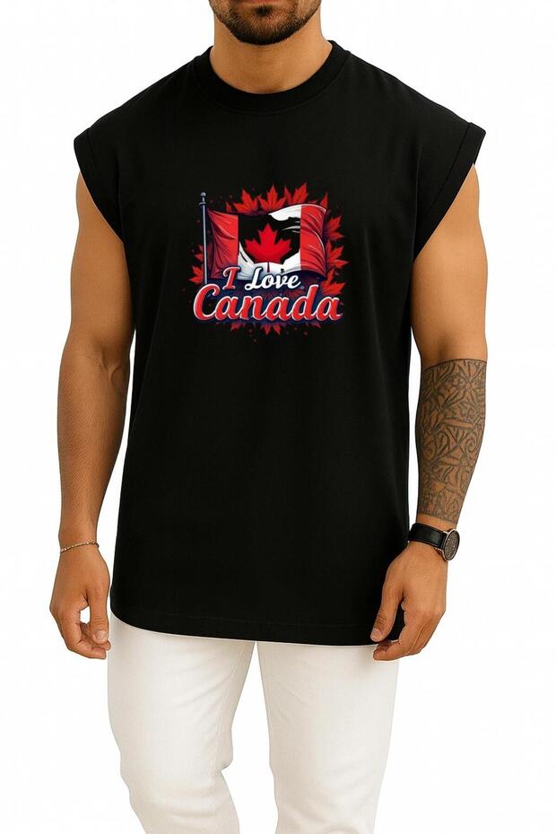 قصة فضفاضة I Love Canada ملابس داخلية مقاس B مطبوع