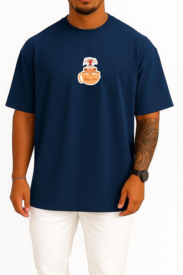Oversized Anxiety Tea Chest Printed Unisex T-Shirt