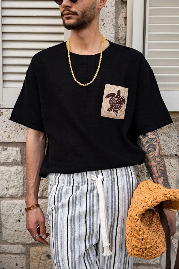 Michelangelo black 100% cotton men's t-shirt