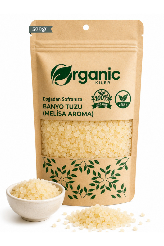 Natural Lemon Balm Flavored Bath Salt 500Gr | Foot Care Salt | Relaxing & Renewing