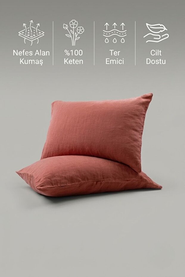 Lona 2-Piece Linen Pillow Case 50X70 Dusty Rose