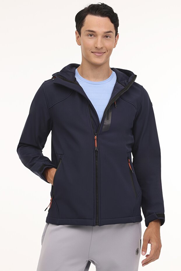 معطف رجالي بغطاء للرأس من نوع Softshell من New Trend 1gt17 4pr
