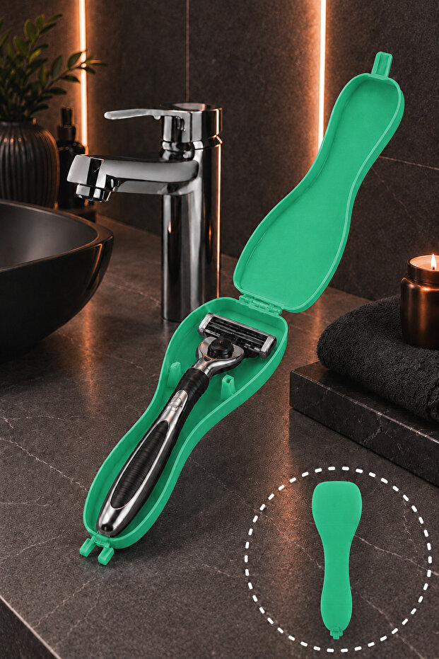 Shaving Razor Box - Travel Box - Shaving Kit Organizer - Shaving Box - Aqua Green Razor Container - Shaver Box