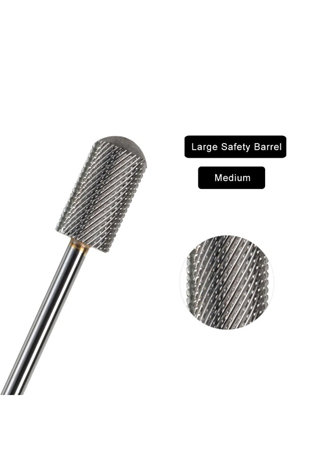 M HYTOOS 6.6mm Smooth Top Large Barrel Nail Drill Bits Safety Carbide Bit Milling Cutter For Manicur