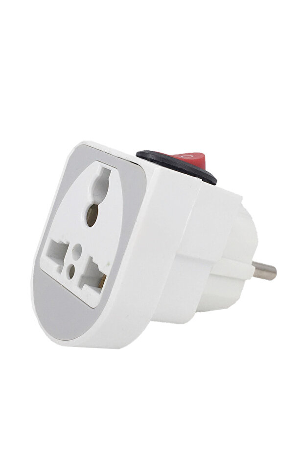 WHITE Bolantedz Eu European Standard Germany Conversion Plug With Red Switch Multi-country Use Socke