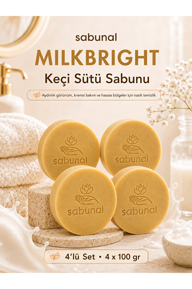 Milkbright Goat Milk Soap 4 Pcs - Daily Care for a Bright, Soft, and Moisturized Skin Appearance