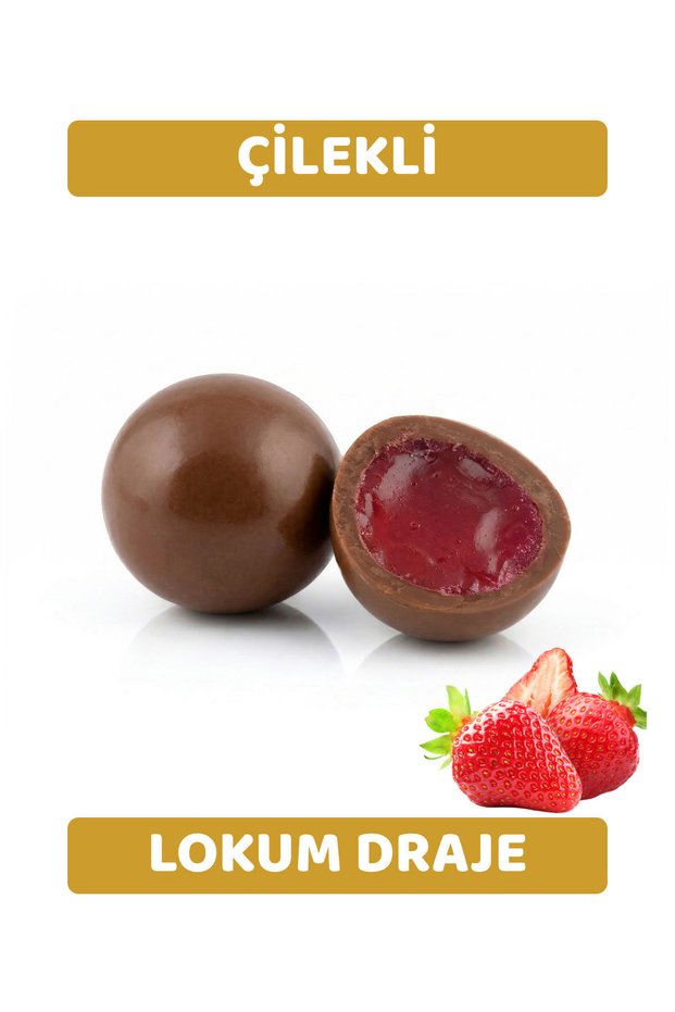 Strawberry Flavored Turkish Delight Dragee Covered with Milk Chocolate 1kg