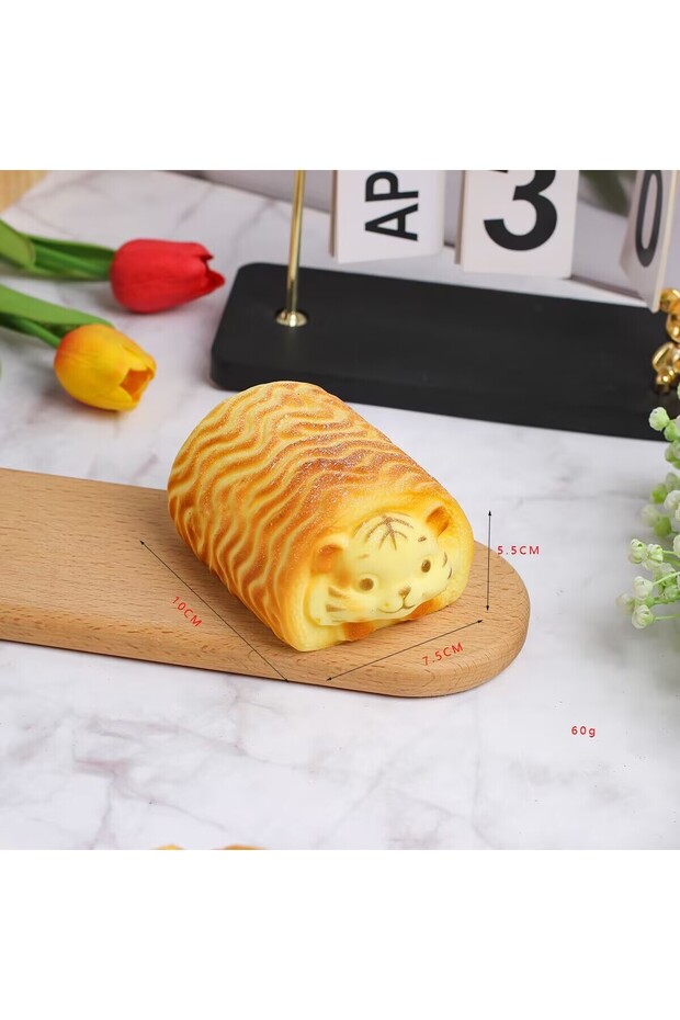 cartoon tiger 1PCS Cartoon Slow Rebound Simulation Pinch Cute Turtle Croissant Decompression Model P