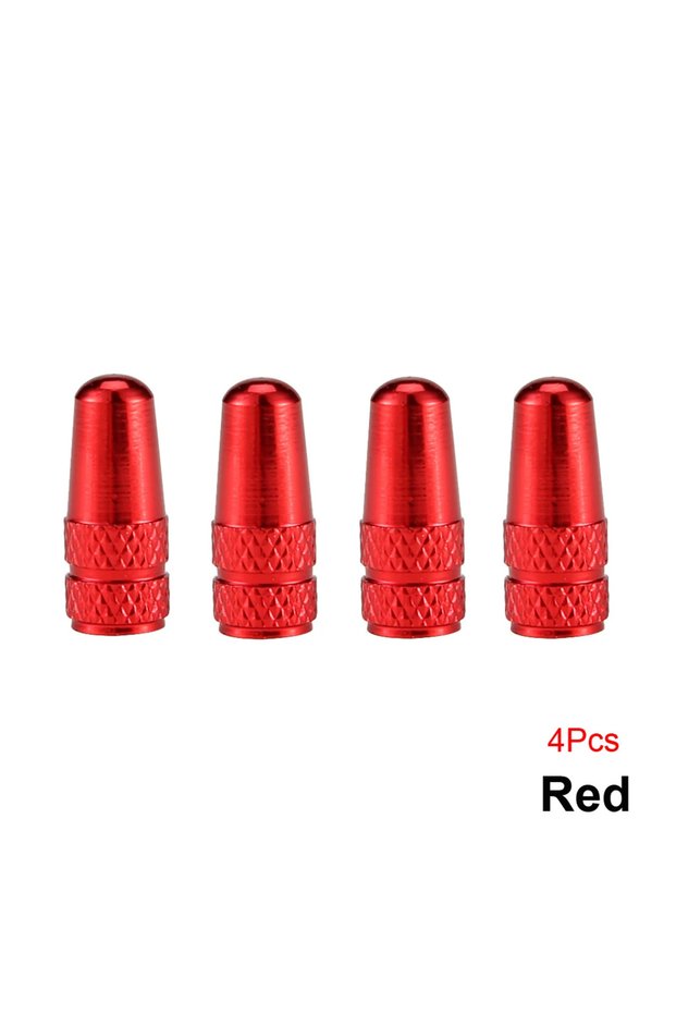 Red 4Pcs/Set Aluminum Alloy Road MTB Track Racing Bike Tube Tyre Bicycle Tire Wheel French Valve Cap