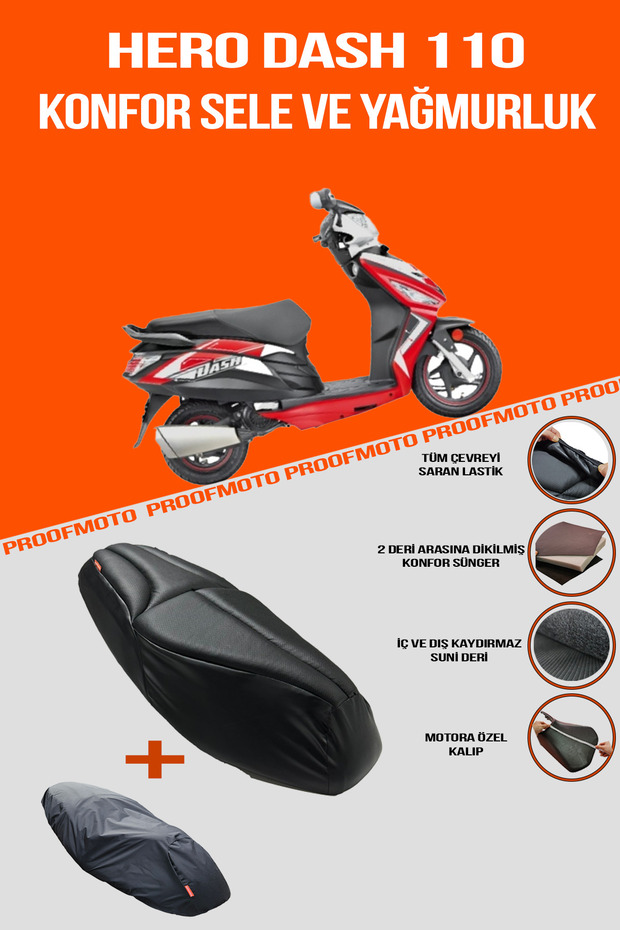Hero Dash 110 Comfort Seat and Raincoat Cover