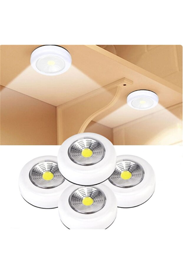 5 قطع من مصابيح COB LED ذات الضوء الأبيض أسفل الخزانة مع ملصق لاصق ضوء ليلي لاسلكي للمنزل والجدار