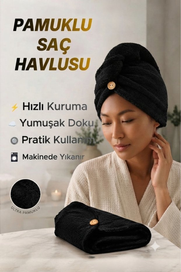 Button Elastic Hair Towel, Hair Cap, Facial Care Towel, Hair Drying Cap