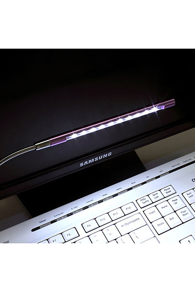 مصابيح ليلية LED USB سوداء مرنة 5 فولت للوحة مفاتيح الكمبيوتر المحمول وإضاءة للقراءة ومصباح مكتب LED USB للكتب فضي