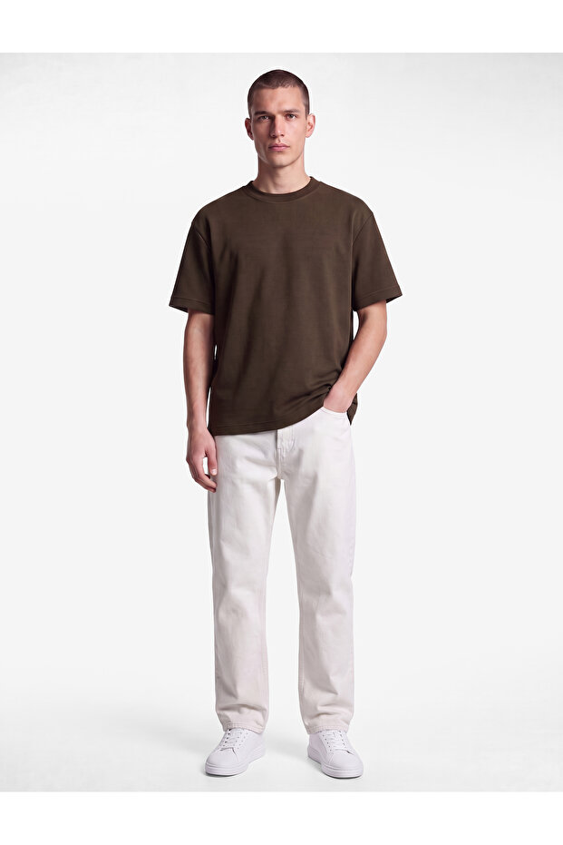 Comfortable Fit Short Sleeve Tok Pique Fabric Cotton Crew Neck Basic T-Shirt