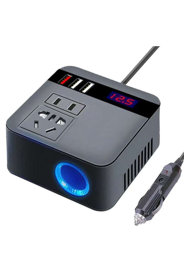 Inverter Car Inverter DC12V/24V to DC110V/220V 150W Peak LED Display Sockets Power Inverter Adapters