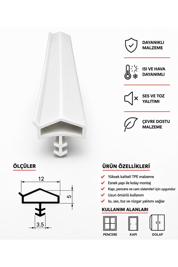 P 183 Wooden Door Case Wicking Strip 30 Meters White