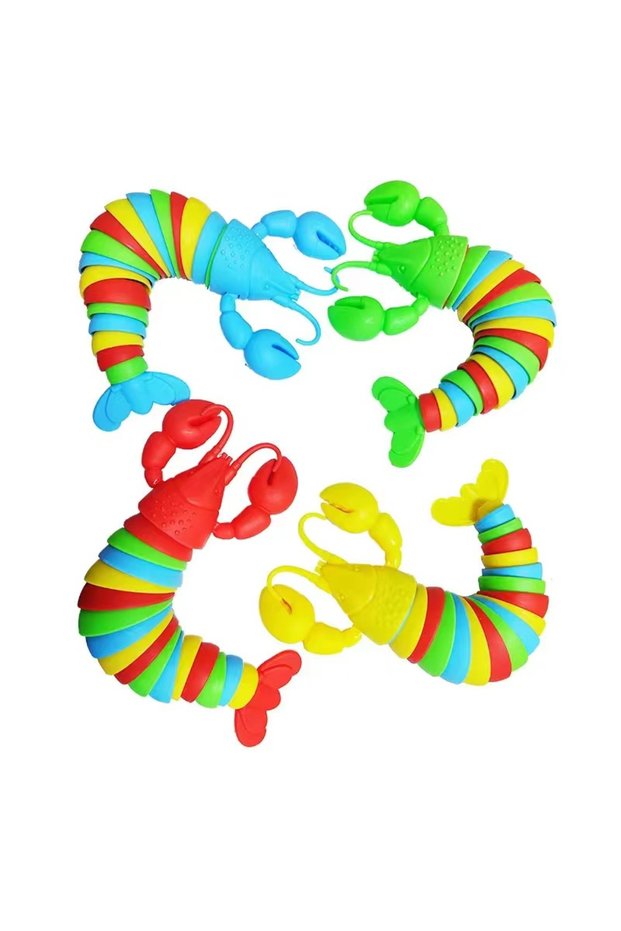 1pc Random Color 3D Articulated Stretch Lobster Stress Reliever Hand Toy, Sensory Fidget Toy for Adu